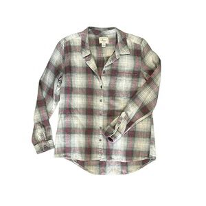 Plaid Flannel Button-Up Shirt- G.H. Bass size medium